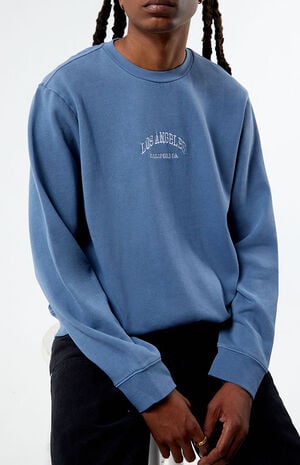 Blue Los Angeles Embroidered Crew Neck Sweatshirt image number 2