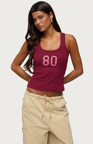 80 Stripey Ribbed Tank Top image number 1