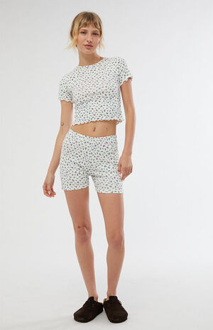 Floral Printed Jersey Biker Shorts image number 1