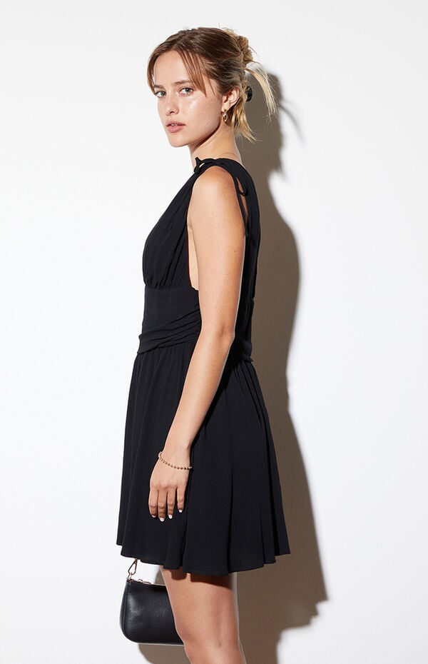 LA Hearts Tie Strap Ruched Mini Dress | Pacsun