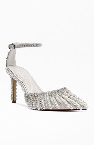 Women's Davina Ivory Pearl Stiletto Pumps image number 2