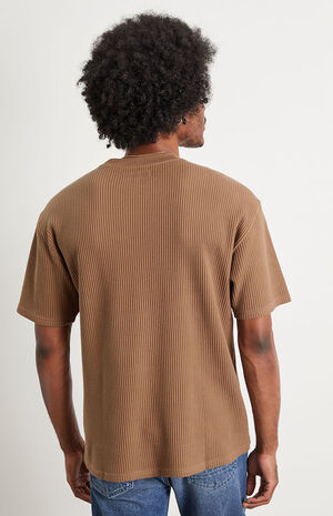 Dark Brown Boxy Waffle T-Shirt image number 3