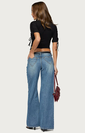 Casta Heart Low Rise Baggy Jeans image number 5