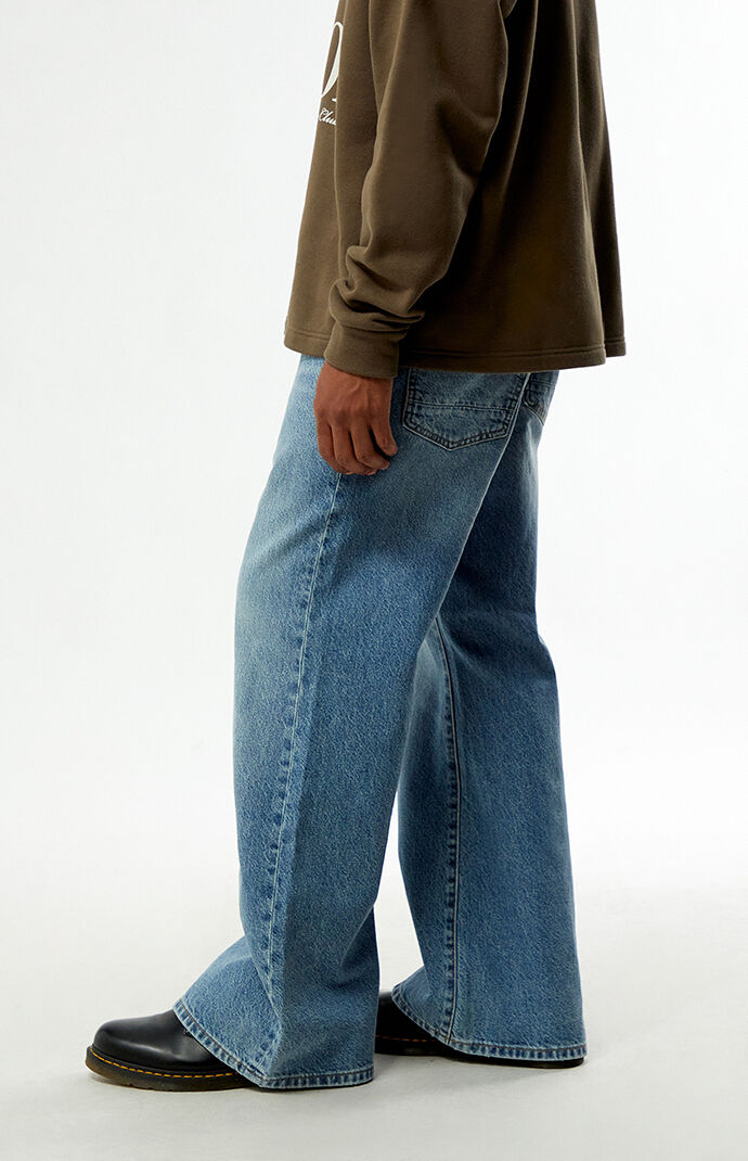 Pacsun Bennett Baggy Flare Jeans Medium Blue | Pacsun
