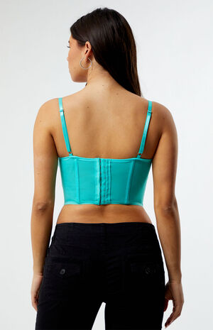 Lace Trim Mesh Corset Top image number 4