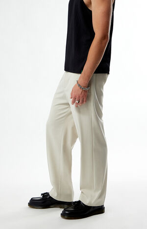 by Pacsun Cream Straight Trousers image number 2