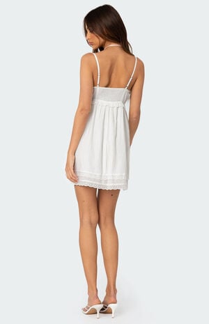 Bonny Lace Trim Cotton Mini Dress image number 4
