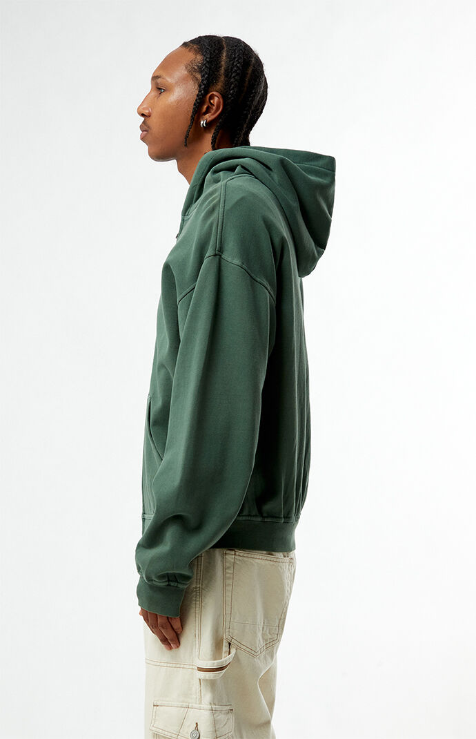 Pacsun Green Vintage Wash Full Zip Hoodie | Pacsun