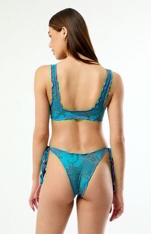 Paisley Yara Ruffle Side Tie Cheeky Bikini Bottom image number 5