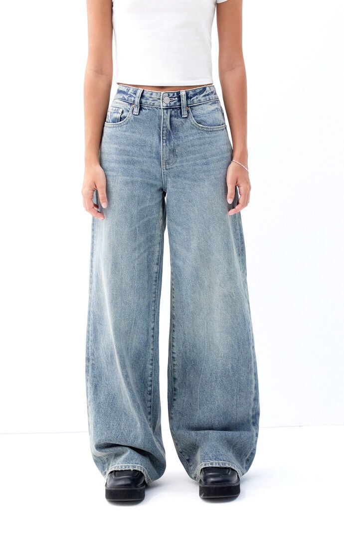 PacSun Jessie Medium Indigo High Waisted Baggy Jeans | PacSun