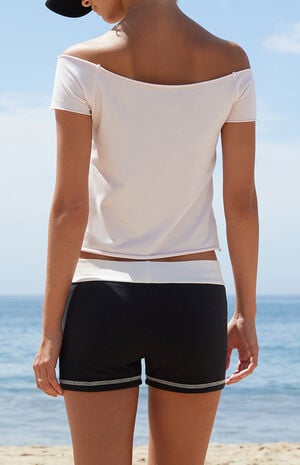 Pink 14 Bonnie Off-The-Shoulder Crop Top image number 4