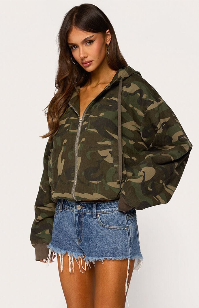 Edikted Blanche Camo Hooded Jacket