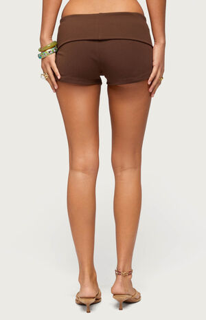 Masha Iridescent Button Foldover Shorts image number 3