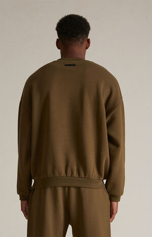 Olive Fleece Crew Neck Sweatshirt image number 4