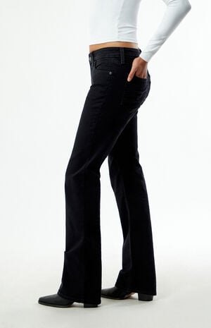 Black Crew Look Super Low Bootcut Jeans image number 3