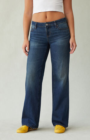 Zoe Low Rise Girlfriend Jeans Dark Blue image number 1