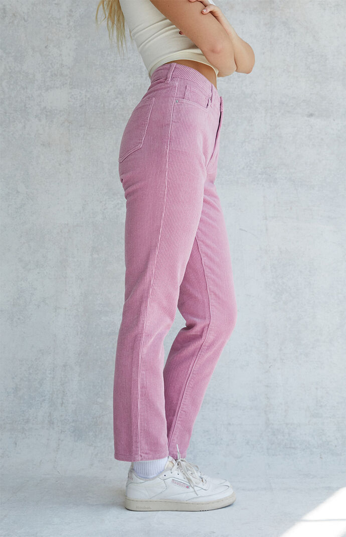 Mauve Corduroy Mom Jeans
