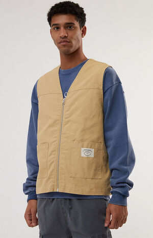 Neutral Canvas Zip Up Vest image number 1