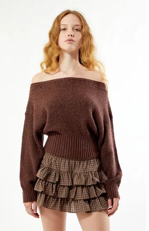 Cosette Ribbed Off-The-Shoulder Sweater image number 3