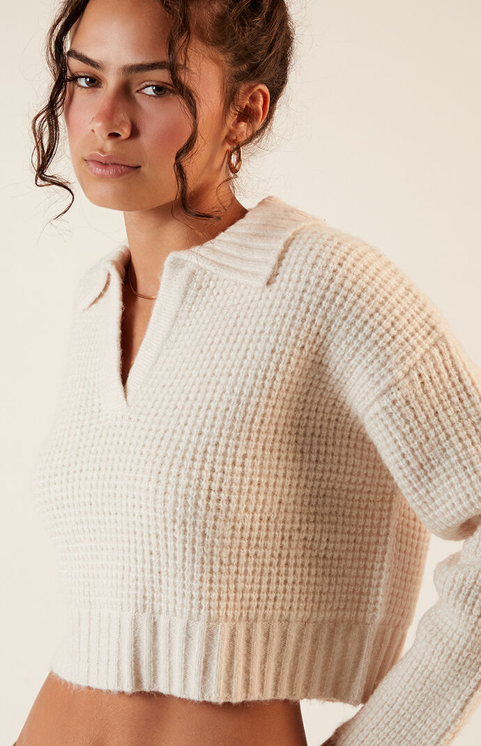 LA Hearts Gabriela Waffle Knit Collared Sweater | PacSun