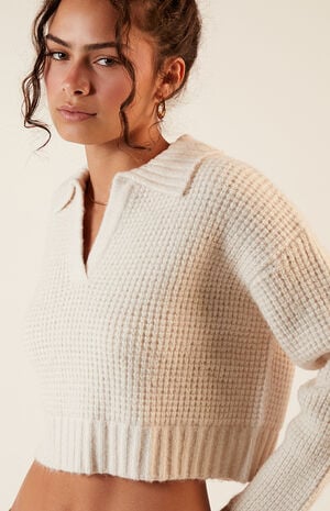 Gabriela Waffle Knit Collared Sweater image number 2