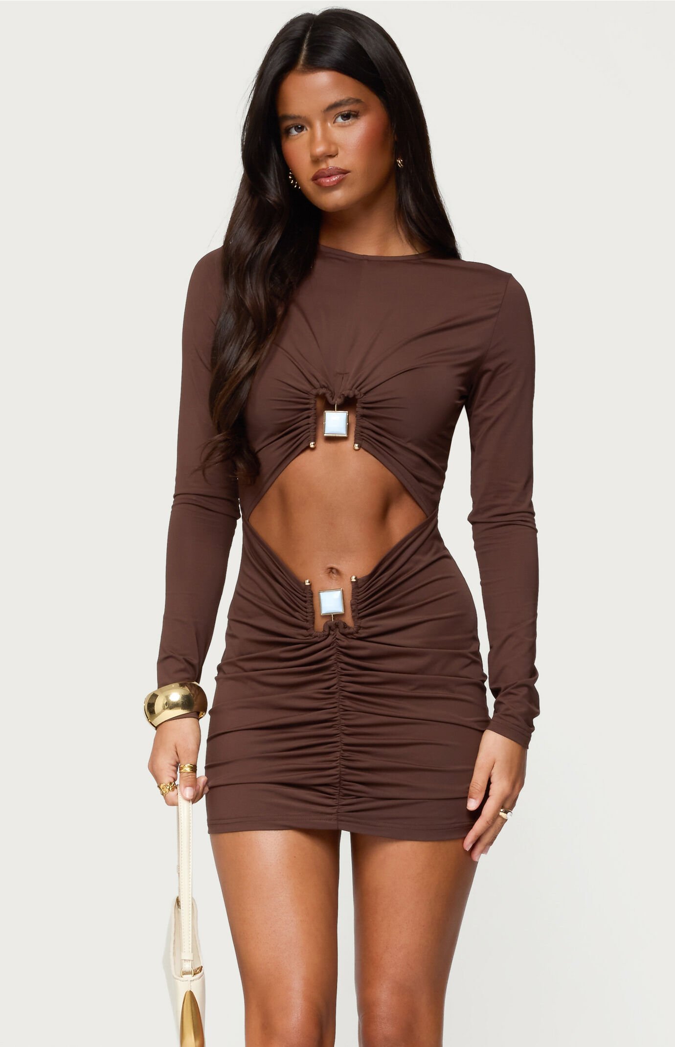 Edikted Nia Cutout Pendant Mini Dress