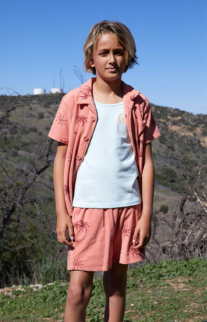 Palm Tree Terry Sweat Shorts image number 3