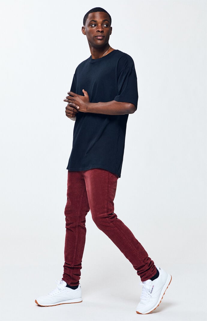 burgundy corduroy pants mens