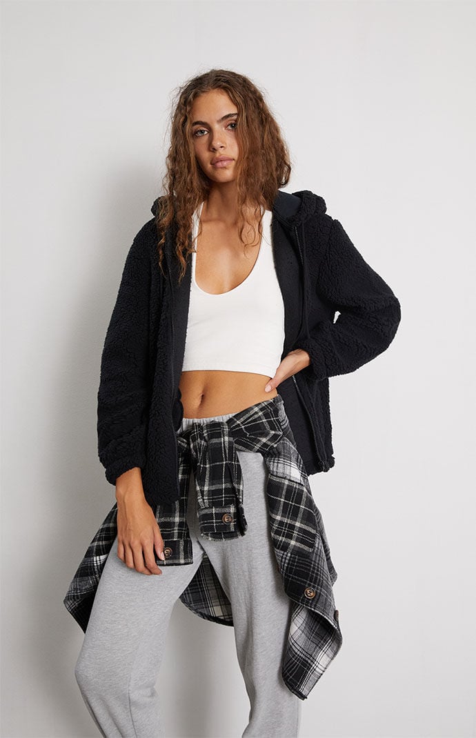 PacSun Sherpa Full Zip Hoodie PacSun