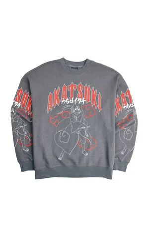 Naruto Akatsuki Kanji Crew Neck Sweatshirt image number 1