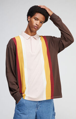 Multi Colorblock Long Sleeve Rugby Shirt image number 1