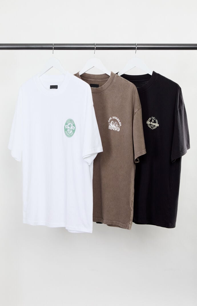 Pacsun 3 Pack Solid Color Embroidered T-Shirts | Pacsun