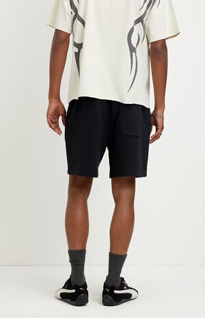 Fleece Black Sweat Shorts image number 4