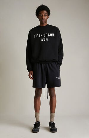 Black Heavy Fleece Soccer Sweat Shorts Black Heavy Fleece Soccer Sweat Shorts image number 2