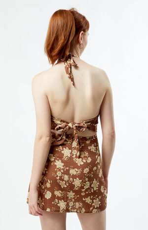 Nova Paisley Halter Mini Dress image number 3