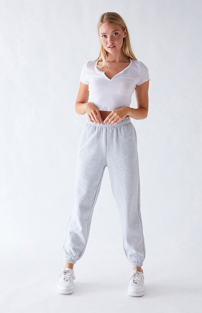 Grey high discount waisted sweatpants
