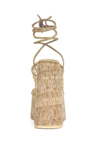 Women's Venne Nude Platform Wedge Wrap Around Sandals image number 3