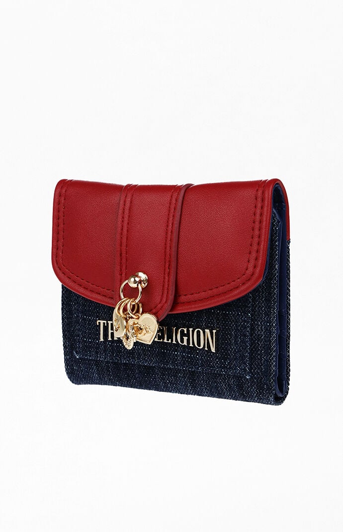 True Religion Chain Dangle Flap Trifold Wallet