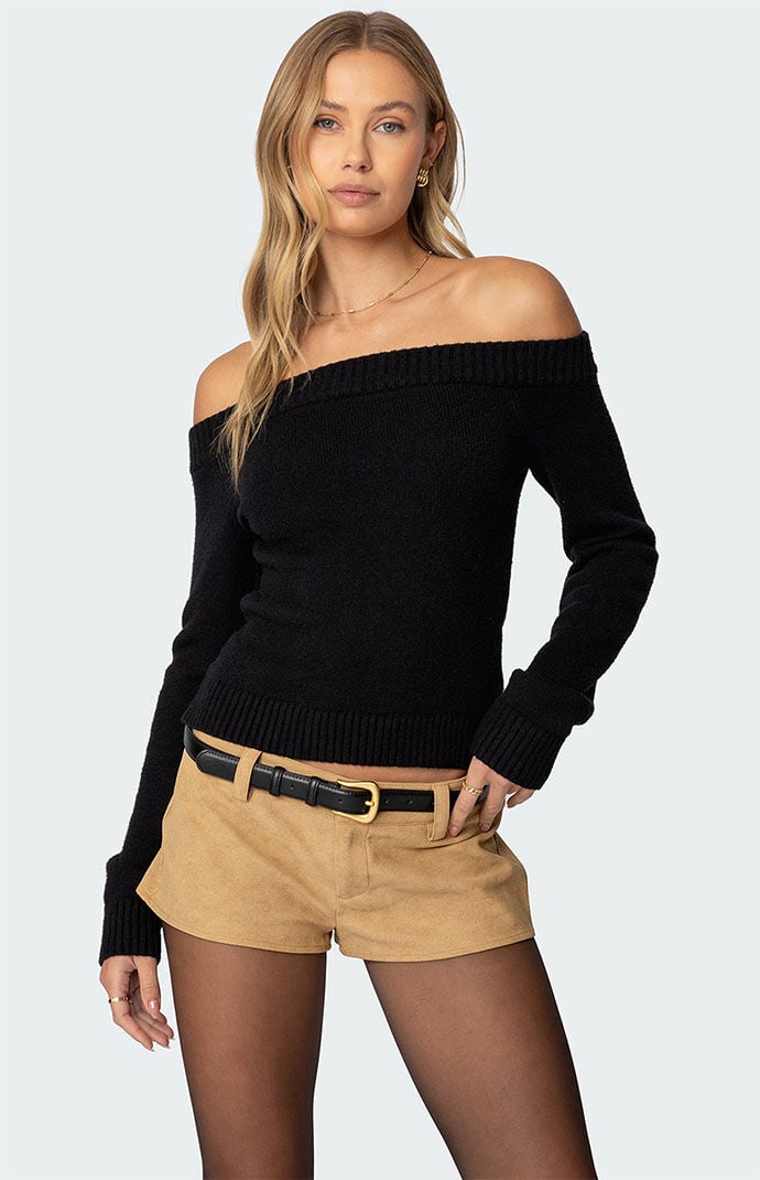 Edikted Elona Off Shoulder Knit Top | PacSun