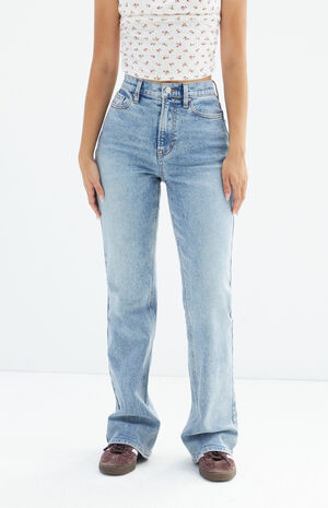 Stretch Indigo High Waisted Bootcut Jeans image number 2