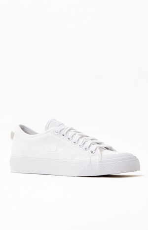 Women's White Nizza Trefoil Sneakers image number 1