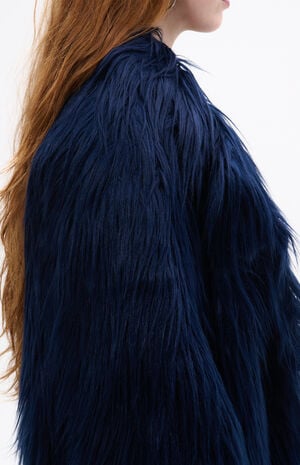 Breckenridge Blue Faux Fur Coat image number 4