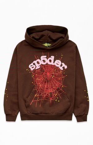 Brown Web Hoodie image number 1