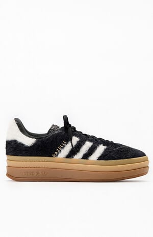 Women's Black & White Gazelle Bold Sneakers image number 1