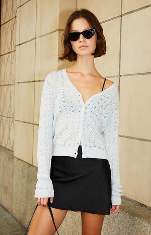 Silver Shannon Pointelle Cardigan image number 1