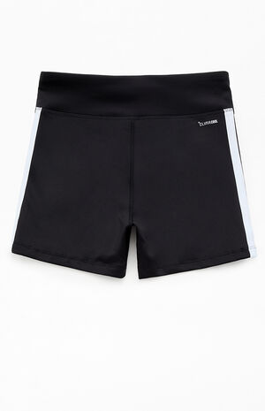 Kids Black 3 Stripe Bike Shorts image number 2