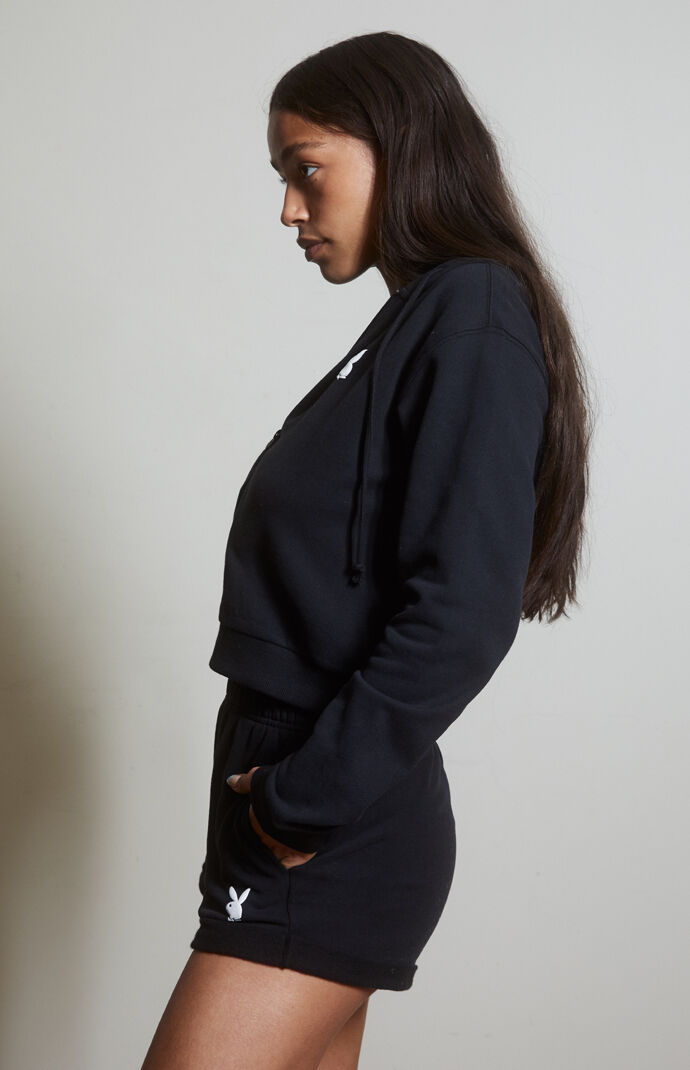 Playboy By PacSun Classic Cropped Zip Hoodie at