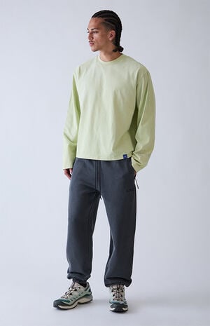 Green Vintage Wash Heavyweight Long Sleeve T-Shirt image number 5
