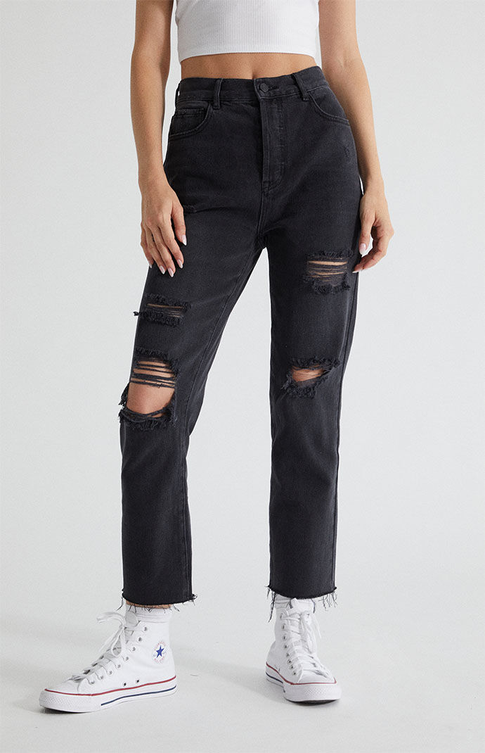 Pacsun black high waisted straight leg jeans