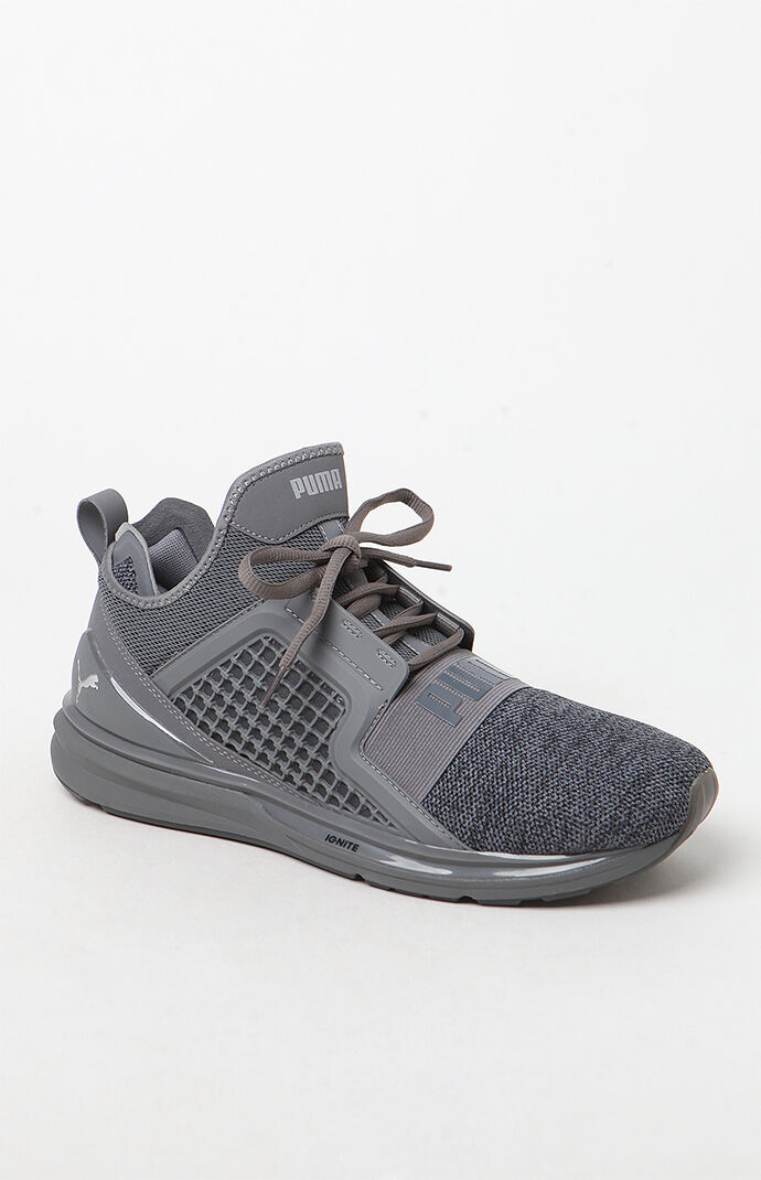 Puma IGNITE Limitless Knit Gray Shoes 